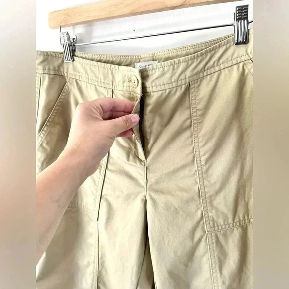 Garnet Hill Khaki Cotton Jogger Flat Front Pant Size 10 - Picture 3 of 9